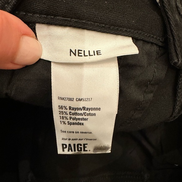 Paige Nellie Black Fog Luxe Coating Cropped Wideleg - Picture 5 of 6